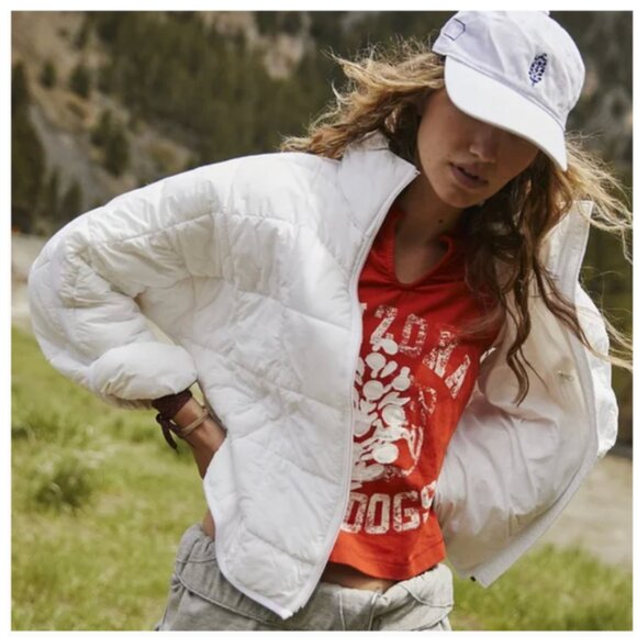 Free People Movement Pippa Packable Puffer Jacket -White - Small - Picture 2 of 13